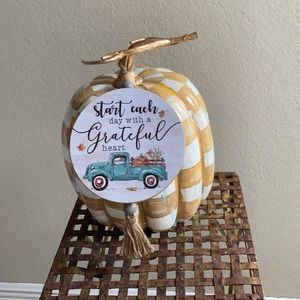 Hand Painted Checked Pumpkin